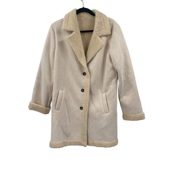 NWOT Faux Shearling Cream Jacket - Picture 1 of 5